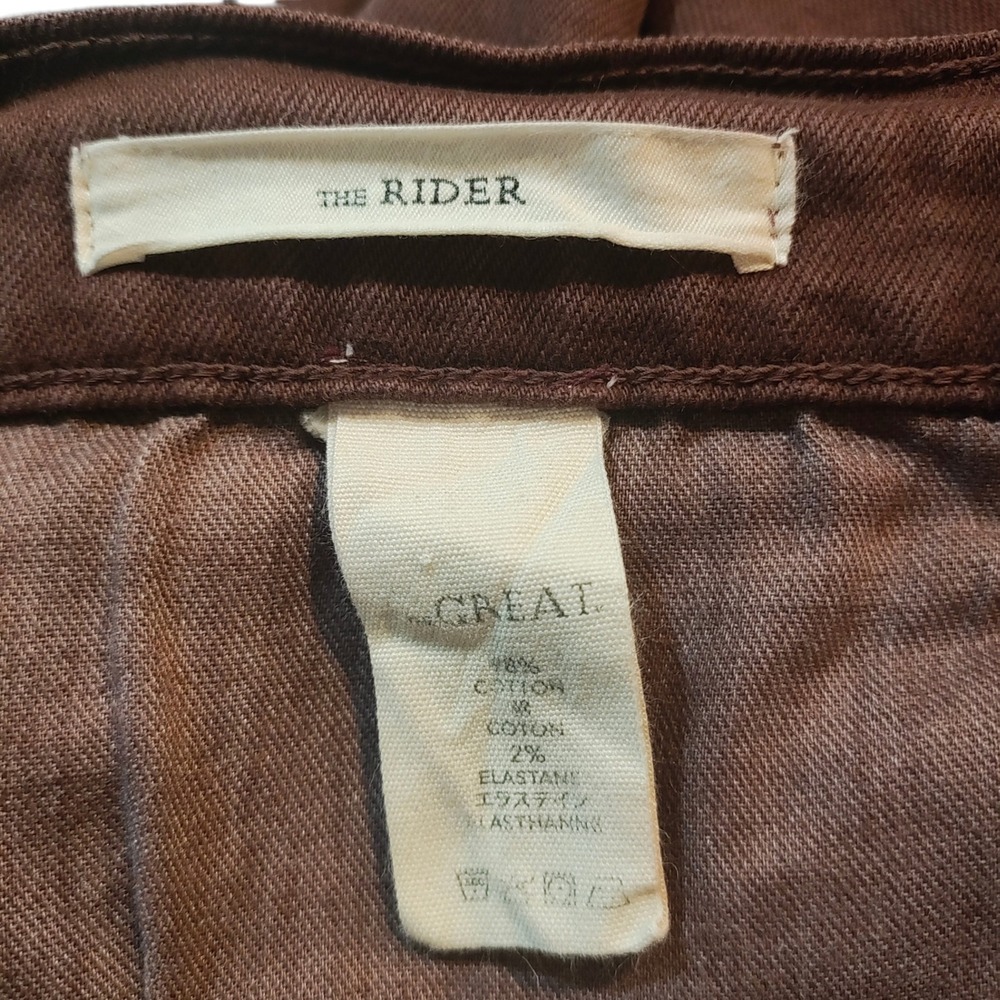 THE GREAT. The Rider Brown Wide Leg Jeans Pants High Rise Size 31 Made in USA - Picture 8 of 9